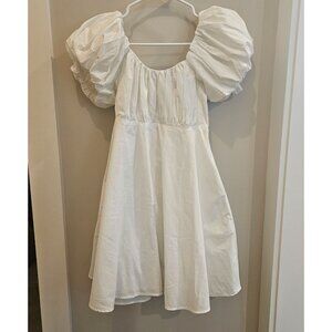 Abercrombie & Fitch Puff-Sleeve Smocked White Dress XS